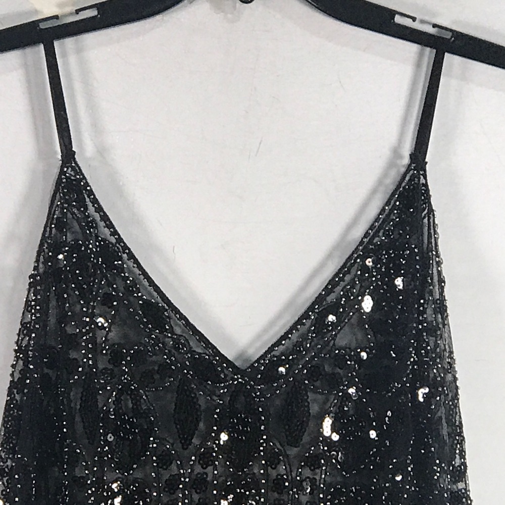 Baynoyia Semi See Through Sparkly Tank Top, Women's Size S - Black - Picture 3 of 6